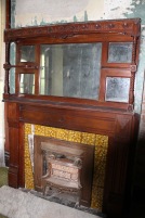 Close-up of living room fireplace.